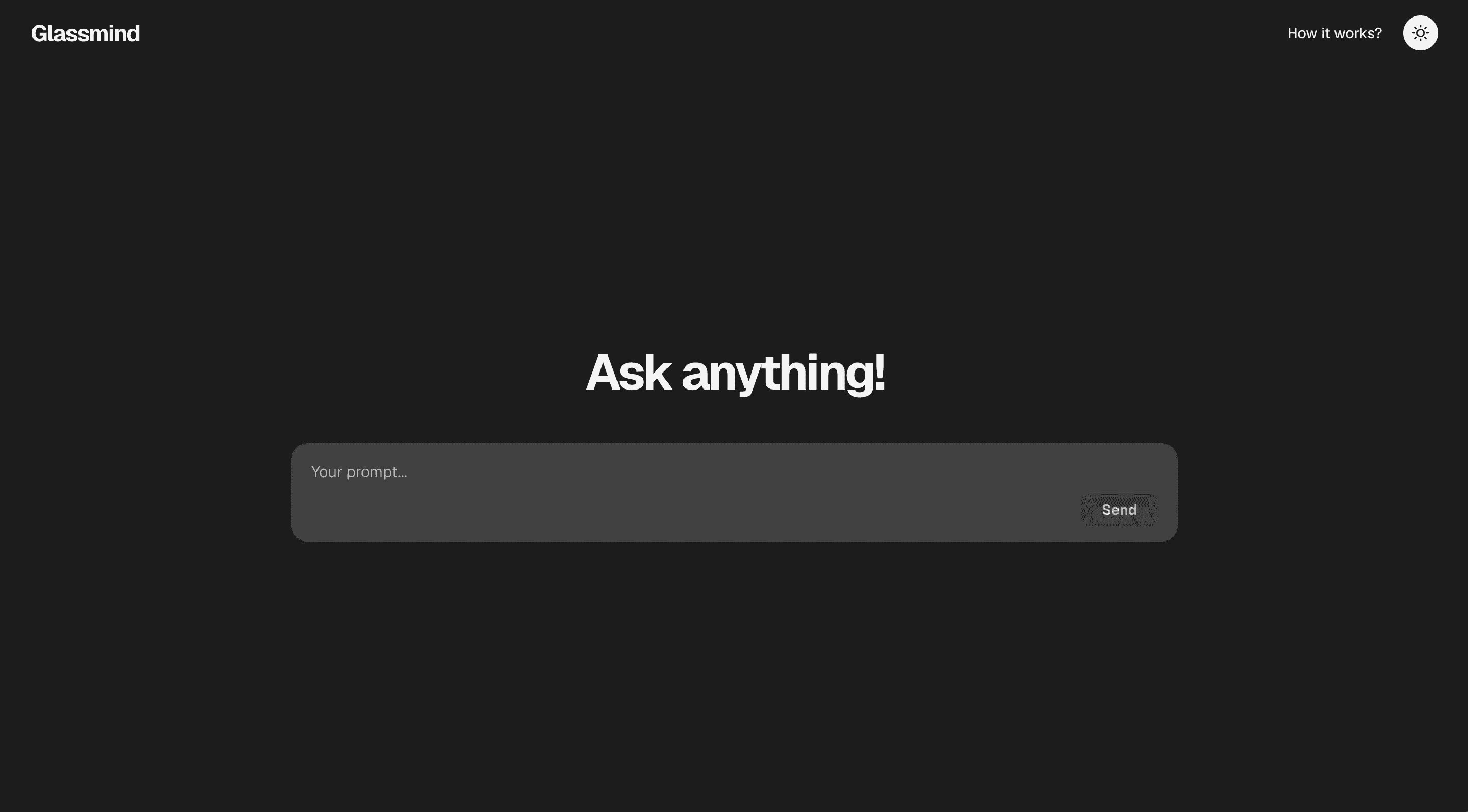 Glassmind - chat home screen